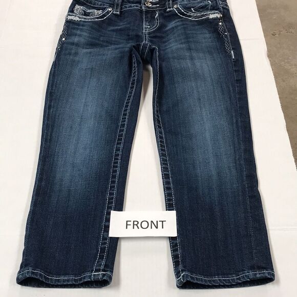 VIGOSS Dublin CAPRI Skimmer Jeans Women's Size 1/2 Embellished Denim Ankle Crop - Picture 6 of 15